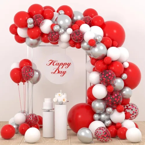 Miniatura 12 de Kit de arco de guirnalda de globos de color rojo, azul, amarillo, verde, negro, plateado, 127 unidades, rojo, verde, azul, amarillo, negro, plateado