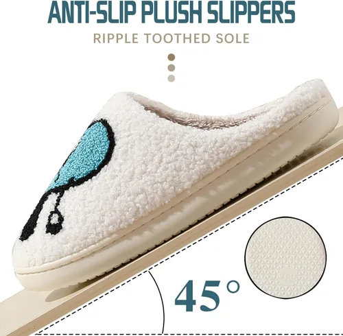 Miniatura 5 de Las bonitas pantuflas de conejito malo perfectas para mujeres y hombres bordado de dibujos animados pantuflas cálidas de invierno con patrón de amor