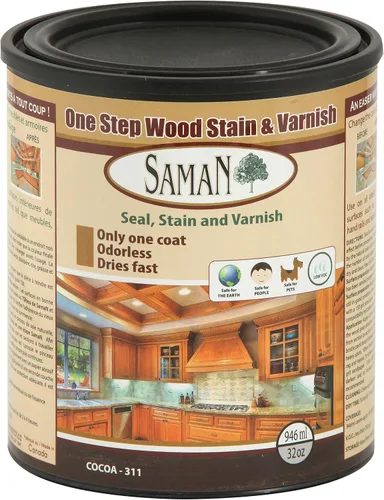 Miniatura 25 de SamaN Interior One Step Sellador, Tinte y Barniz para Madera – Tinte a Base de Aceite Sin Olor - Protección para Muebles y Madera Fina