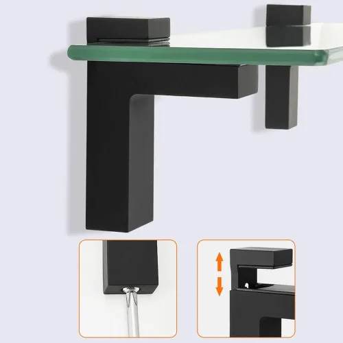 Miniatura 6 de Soporte de metal ajustable de madera/vidrio para estante de pared, soportes de montaje, soporte de pared para estante de 0.197-1.181 in