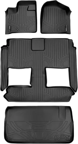 Miniatura 14 de SMARTLINER Tapete para maletero de carga detrás del asiento de la tercera fila compatible con Chrysler Town & Country 2008-2016 Negro