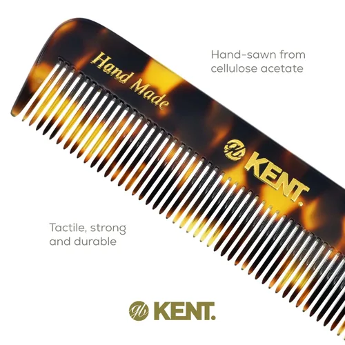 Miniatura 5 de Kent FOT TY - Peine de dientes finos para hombre, peine de bolsillo hecho a mano para viajes, peinado, cabello fino o fino, cuidado de bigote