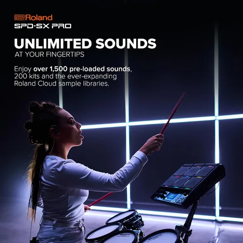 Miniatura 5 de Roland SPD-SX PRO Almohadilla de muestreo La almohadilla de muestreo insignia para bateristas y otros músicos 9 superficies de juego, 8 entradas