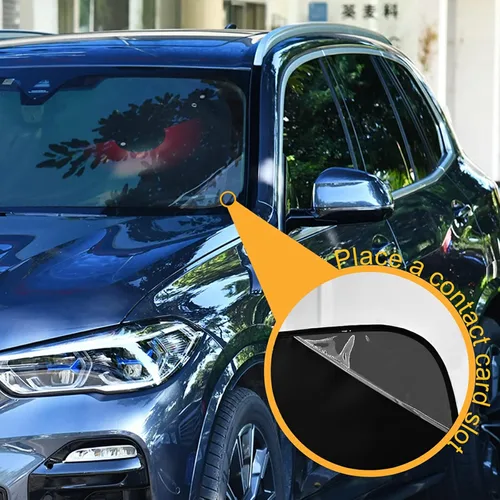 Miniatura 3 de Parasol plegable para parabrisas de automóvil, diseño de ojos rojos aterradores, contra rayos UV, parasol para mantener tu vehículo fresco