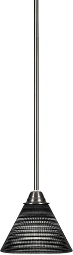Miniatura 200 de Toltec Lighting Paramount - Mini colgante de 1 luz en acabado negro mate con cristal de arte perla de 7 pulgadas y estilo negro