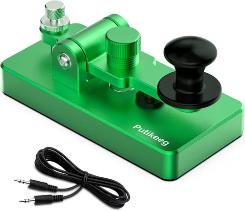 Miniatura 8 de Putikeeg Clásico Morse Mini Código Clave Morse Código Paleta Llave Aleación de Aluminio Mini-Key Morse CW Llave Portátil Morse Práctica Clave Oro