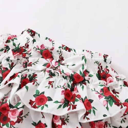 Miniatura 18 de Mioglrie Conjunto de ropa para bebé recién nacida, conjunto de pantalones cortos, conjunto floral de verano, ropa de bebé linda para niña