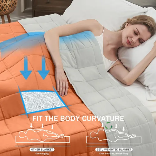 Miniatura 85 de Manta con Peso Azul para Adultos 12 libras, 48"x72", Tamaño Twin Full Manta Pesada Refrescante para 110-130 libras, Mantas Grandes de Microfibra