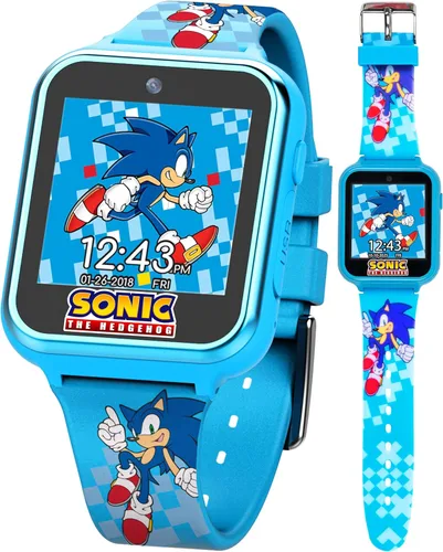 SEGA Sonic the Hedgehog Reloj Inteligente Educativo de Aprendizaje con Pantalla Táctil Juguete para Niños, Niñas, Niños Pequeños - Cámara Selfie,