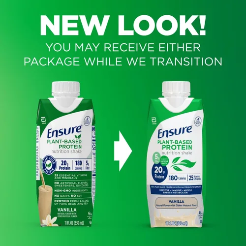 Miniatura 3 de Ensure Batido nutricional de vainilla con proteína vegana a base de plantas I Sin gluten I Sin lácteos I Batido sin soja I Paquete de 12