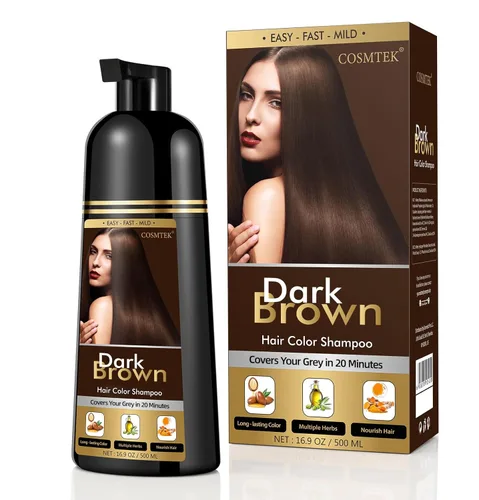 Miniatura 6 de Champú de tinte negro para color permanente del cabello, hombres y mujeres, cobertura de canas, barba y cabello tratado, 3 en 1, 30 días/16.9 fl