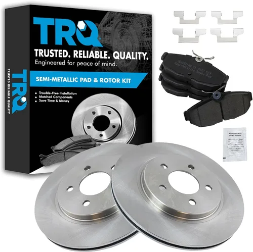 Miniatura 66 de TRQ Juego de pastillas de freno semimetálicas traseras y rotores compatibles con Chevrolet Trailblazer 02-06 Trailblazer EXT 04-06 SSR 02-07 GMC