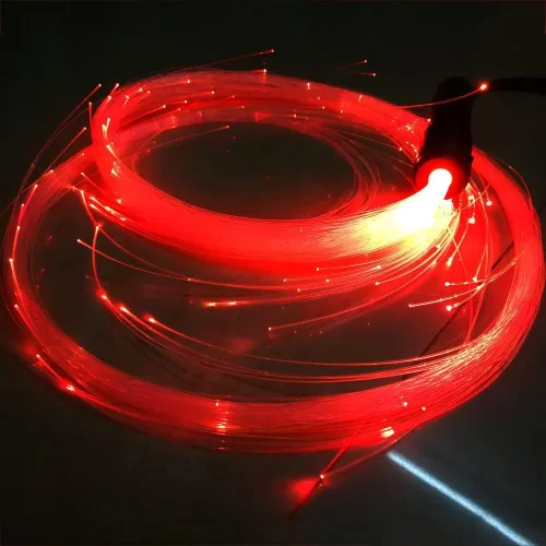 Miniatura 8 de AMKI Látigo de fibra óptica, látigo de píxeles de flujo de baile, súper brillante, juguete rave, 40 efectos de color, modo de batería, látigo Negro