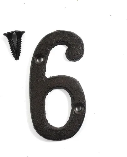 Miniatura 34 de Letras del abecedario de 3" en metal de hierro fundido decorativas, estilo clásico, para colgar letreros de pared, dirección, nombre, letrero