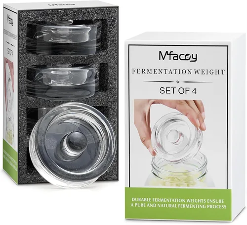 Miniatura 7 de MFacoy Juego de 4 pesas de vidrio para fermentación con asa de fácil agarre para tarros de encurtido de boca ancha, juego de pesas de vidrio