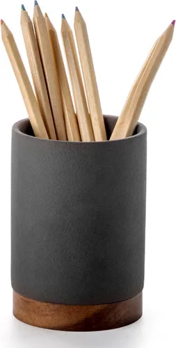 Soporte para bolígrafos para escritorio, organizador de lápices de cerámica y soporte para brochas de maquillaje, decoración de oficina y accesorios