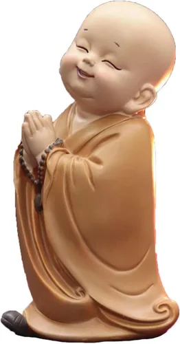 Miniatura 17 de Estatuilla de monje para decoración del hogar, estatua de Buda, figura de monje zen, lindo adorno de resina, mobiliario decorativo, arte chino