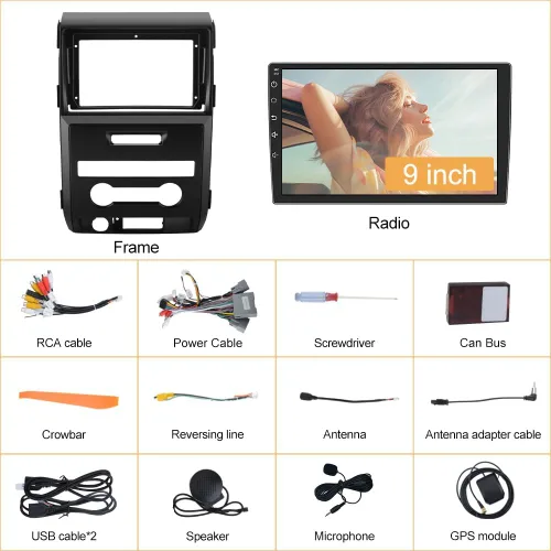 Miniatura 8 de Radio Android para Ford F150 2009-2012 (0nly para CA manual), con pantalla táctil de 9 pulgadas, 2 GB de RAM+64 GB de ROM, supprot Carplay, Android