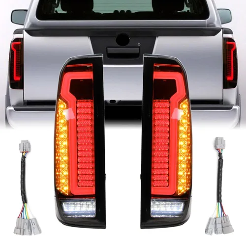 Dreamseek Ensamblaje de Luz Trasera LED Compatible con Nissan Frontier D40 2005-2021 Luz de Freno Trasera con Señal de Giro Secuencial Dinámica