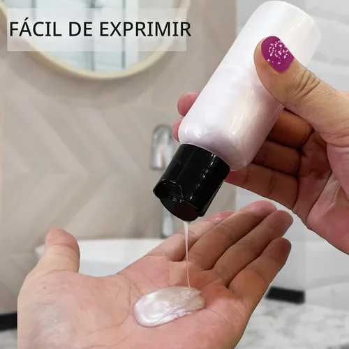 Miniatura 4 de DNSEN Paquete de 5 Botellas de Viaje de 3.4 oz para Artículos de Tocador Aprobadas por TSA A Prueba de Fugas Contenedores de Botellas Vacías
