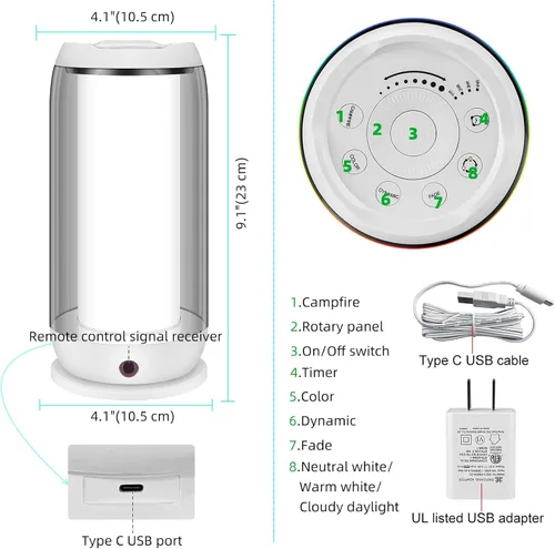 Miniatura 6 de LUXSWAY Lámpara de mesa con control remoto, regulable al lado de la lámpara para dormitorios, lámpara de escritorio enchufable con ajuste