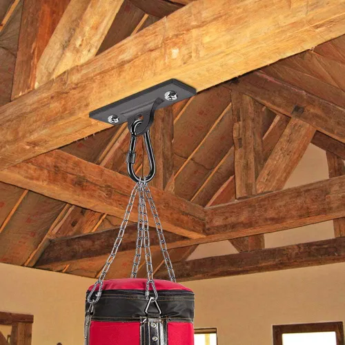 Miniatura 6 de Dolibest Perchas y soportes para bolsas pesadas, soporte de techo con mosquetón para entrenamiento de fuerza, yoga aéreo y bandas de resistencia