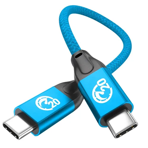 Miniatura 8 de UseBean Cable USB C a USB C de 100 W, 0.6 pies, USB 3.2 Gen 2X2 20 Gbps de transferencia de datos tipo C, cable de carga PD de carga rápida, cable