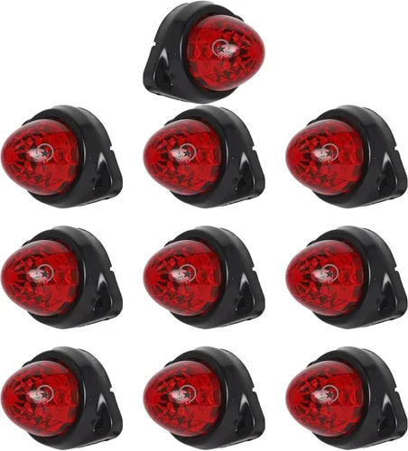 Miniatura 16 de Paquete de 10 luces LED para semirremolques para semirremolques, 12 V, impermeable, luces de pollo ámbar para semircamiones, carga carga, luces
