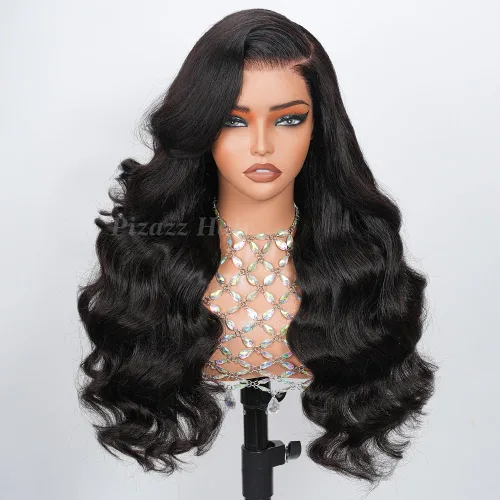 Miniatura 17 de Pizazz Pelucas de cabello natural con encaje frontal color rubio miel, pelucas de cabello humano predepiladas con línea de cabello natural 13x4