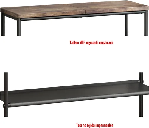 Miniatura 6 de INGIORDAR Organizador de zapatero de 4 niveles, estante organizador de metal con tablero MDF industrial y tela en capas para entrada, armario, Negro