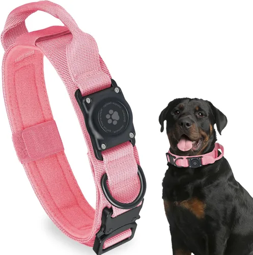 Miniatura 9 de Collar táctico para perro con AirTag, 100% impermeable, collares para perro Apple Air Tag integrados con soporte rígido de PC para AirTag, collar