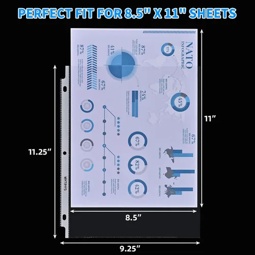 Miniatura 6 de Protectores de hojas de 500 páginas, protector de página de 8.5 x 11 pulgadas, protectores de páginas de plástico transparente mejorados