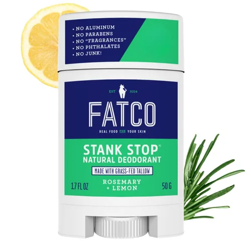 Miniatura 6 de FATCO Stank Stop All Desodorante natural con aceite de coco orgánico y sebo - Pomelo + jengibre (1.7 oz)