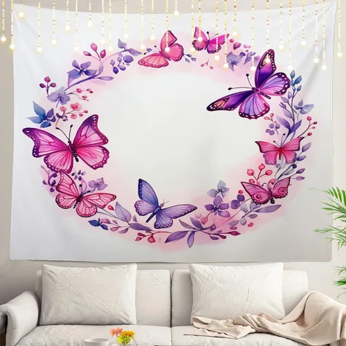 Miniatura 26 de Shrahala Tapiz de pared con paisaje de lago de otoño, bosque amarillo, para colgar en la pared, tapiz grande, decoración de fibra de poliéster