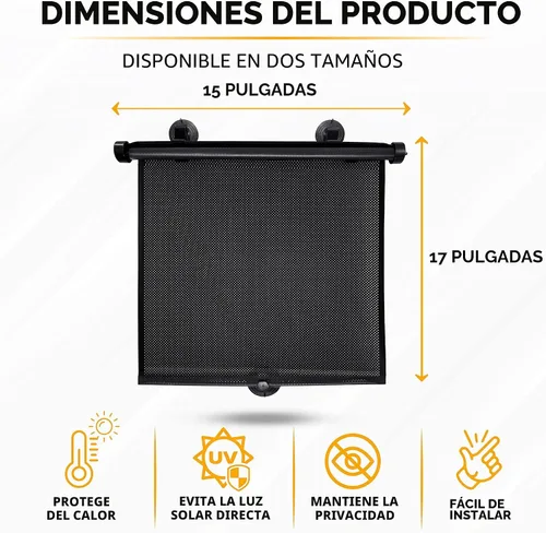 Miniatura 2 de EcoNour Persianas de ventana de automóvil (paquete de 4) Parasol enrollable retráctil para niños Persianas de ventana de bebé para ofrecer una
