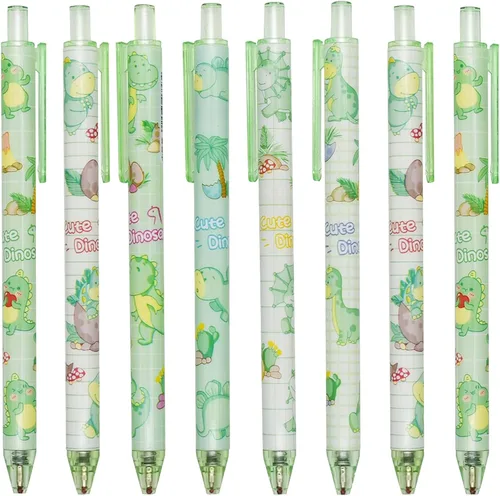 Miniatura 10 de Maydahui 12 bolígrafos de gel con diseño de oso de dibujos animados para niñas, bolígrafos retráctiles de impresión animal de tinta negra