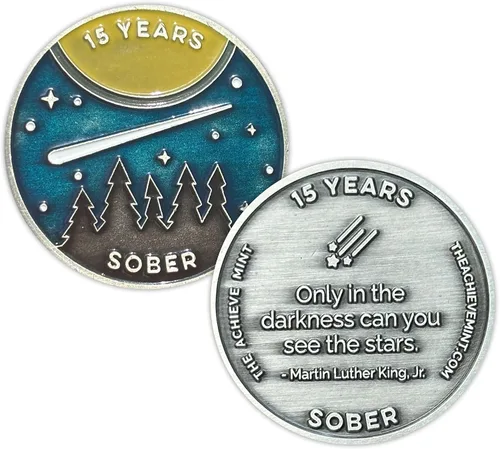 Miniatura 26 de Ficha sobria de 8 meses Chip sobrio de ocho meses Regalo no AA, medallones no religiosos para hombres y mujeres que celebran la sobriedad