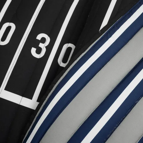 Miniatura 3 de Lush Decor Edredón reversible de fútbol americano tamaño individual de 4 piezas en negro y azul marino - Juego de ropa de cama para niños pequeños