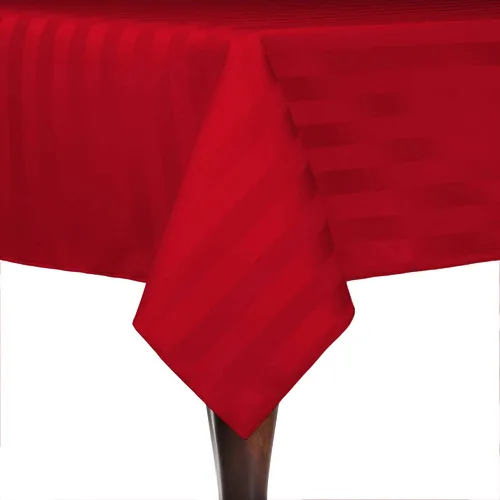 Miniatura 40 de Ultimate Textile Mantel rectangular de rayas satinadas, 59.8 x 90.2 in, color marrón oscuro