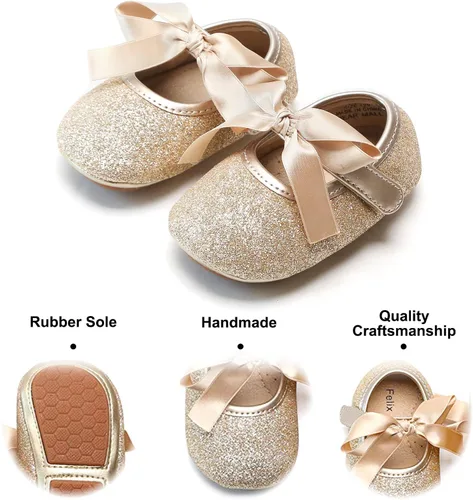 Miniatura 81 de Felix & Flora Zapatos de bebé de suela suave - Zapatos de bebé para caminar, mocasines, suela de goma, zapatos de cuna