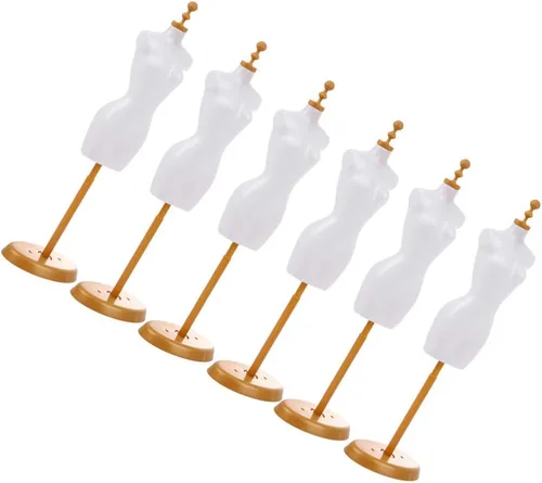 EXCEART - Paquete de 6 soportes para maniquí de muñeca duraderos para niñas, decoración del hogar, 9.8 x 3 x 2 pulgadas