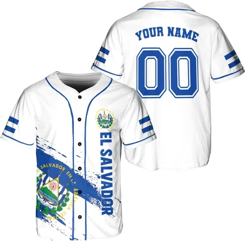 Miniatura 7 de Parvii Camiseta de béisbol personalizada de El Salvador Orgulloso, camiseta de El Salvador, camiseta de El Salvador, Jersey de El Salvador