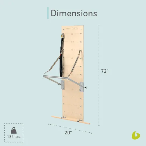 Miniatura 3 de Balanced Body Tabla de Resortes de Pilates con Barra de Empuje, Equipo de Entrenamiento de Pilates Montado en la Pared para Uso en Gimnasio en Casa