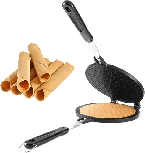 Miniatura 10 de Dyna-Living Máquina para hacer conos de gofres, máquina de cono de helado para el hogar, antiadherente, 7.9 pulgadas, molde para rollitos de huevo