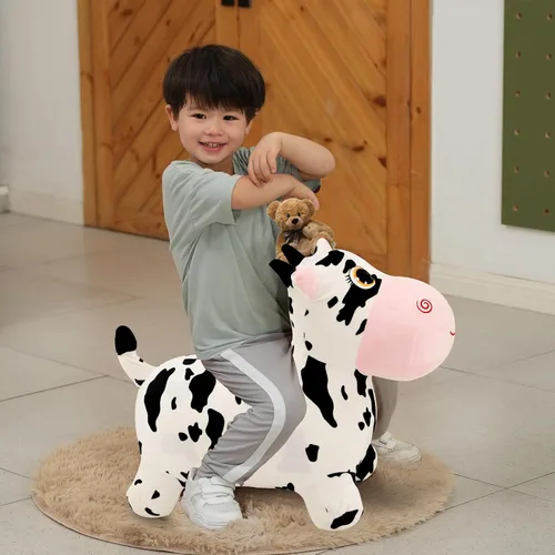 Miniatura 6 de INPANY Juguetes Saltarines de Vaca Animales de Granja para Regalos de Niña de 2 Años, Caballo Saltarín Inflable de Peluche para Niños, Montable Toro