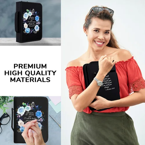 Miniatura 14 de DEHITE Funda para la Biblia para mujer, bolsas de transporte de la Biblia, tamaños medianos y grandes, ranuras para bolígrafos, tela de primera