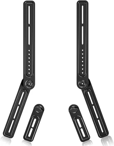 Soporte de montaje universal para barra de sonido para encima/debajo del televisor, se adapta a televisores de 23-65 pulgadas, hasta 22 libras por