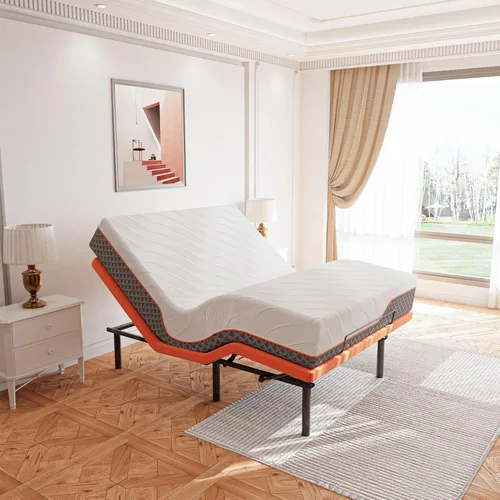 Miniatura 16 de ESHINE Base de cama ajustable Queen – Base ergonómica de cama de gravedad cero, inclinación de pie y cabeza, control por aplicación, control remoto