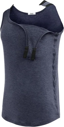 Miniatura 4 de Deyeek Camisetas sin mangas unisex con acceso completo a presión para hombres y mujeres, camisetas de recuperación de hombro para después