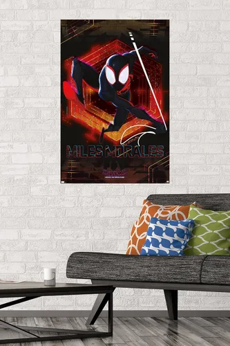 Miniatura 2 de Marvel Spider-Man: Across the Spider-Verse - Póster de pared Miles, 34 pulgadas de largo x 22.4 pulgadas de ancho, versión sin marco